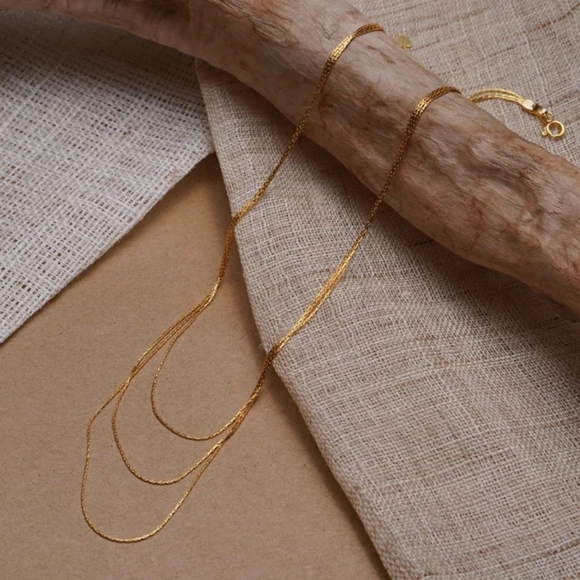 ₩ Multi Layered Gold Chain Punk Choker Necklace - Picture 4 of 4